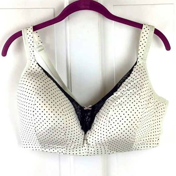 Cacique Polka Dot No Wire Bra 40 DDD - Picture 1 of 8